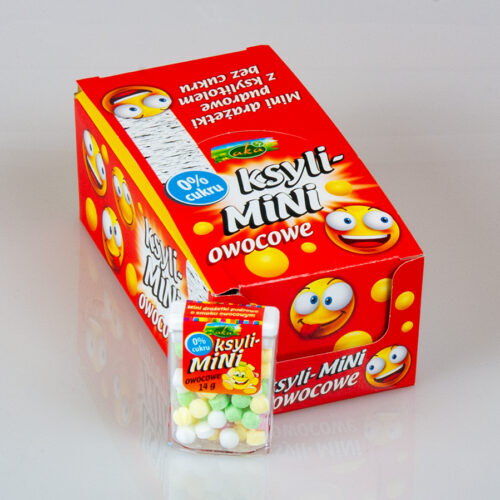 Drażetki bez cukru KSYLI - MINI pudrowe owocowe z ksylitolem 14 g