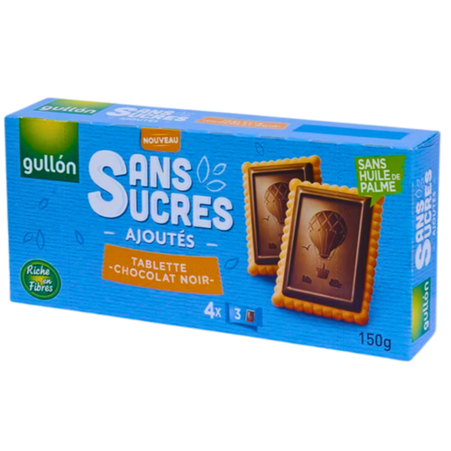 Tablette Chocolat Noir - herbatniki petit beurre z ciemną czekoladą, bez dodatku cukru 150g - Gullon